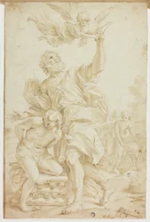 Sacrifice of Isaac (recto); Figure Sketches (verso)