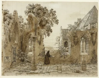 Monk in the Ruins of a Monastery