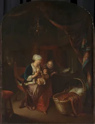 A Mother Giving Her Child the Breast