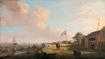 View of Tilbury Fort with Fishermen Hauling Nets, 1770