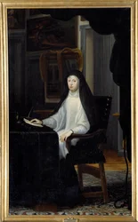 Portrait of Queen Mary Anne of Austria in widowhood (1634-1696). Painting by Juan Carreno De Miranda (1614-1685)