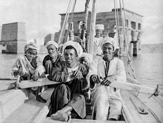 Berberin Boatmen, Flooded Isle of Philae, Egypt