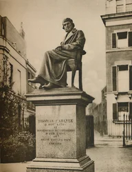 In Cheyne Walk Gardens Thomas Carlyle Eternally Ponders Philosophy, c1935