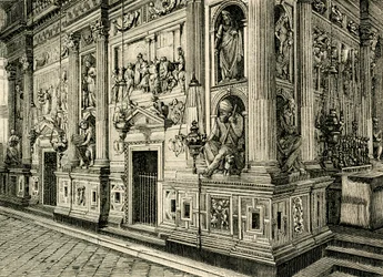 Marble Screen of Holy House, designed by Donato Bramante, Sanctuary of Holy House, Loreto, Marche, Italy