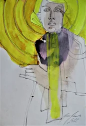 Abstract Woman Yellow