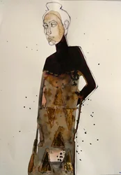 Elegant Golden Fashion Figure