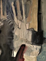Muted Abstract With Red