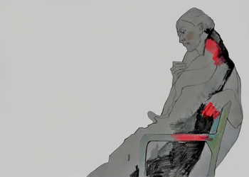 Pensive Sitting Woman
