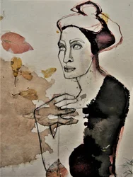 Pensive Woman With Leaves