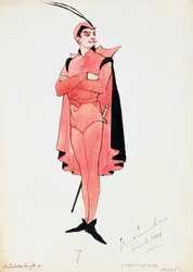 Costume for Mephistopheles in Faust by Charles Gounod, Sketch by Carleton Smyth, for Performance in 1911