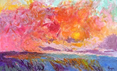 Vibrant Sunset Seascape