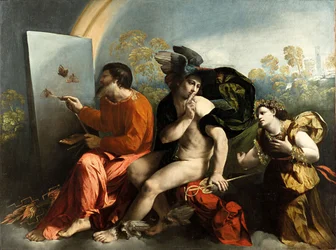 Jupiter, Mercury and the Virtue (Jupiter Painting Butterflies)