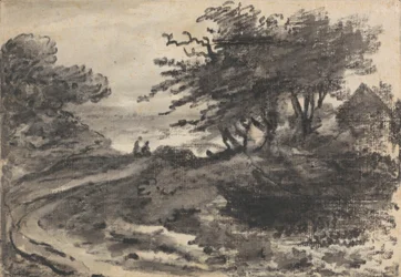 Landscape with Trees and Two Figures