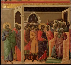 Jesus in front of Caiaphas (Maesta altarpiece)