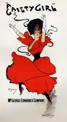 A Gaiety Girl, Operetta by Owen Halls and Sidney Jones. Poster by Dudley Hardy, England