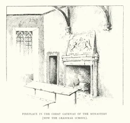 Fireplace in the Grat Gateway of the Monastery, now the Grammar School
