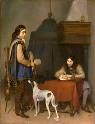 Officer Writing a Letter, with a Trumpeter