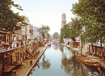 View looking down the Oudegracht in Utrecht