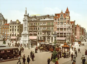 View of Dam Square in Amsterdam