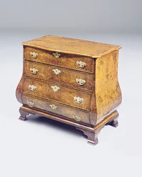 Dutch Walnut Bombe Chest