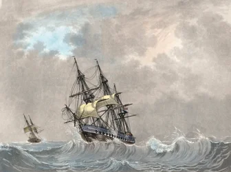 Dutch Navy Frigate Under Sail