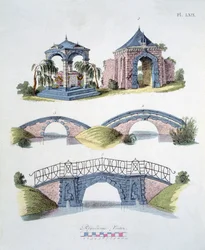 Garden decorations, from Magazine of Garden Gems by G. van Laar, published 1802