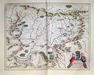 Map of Transylvania, from an atlas, Amsterdam, 1657