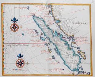 Map showing Malacca and Sumatra, western Indonesia, part of the Sunda islands