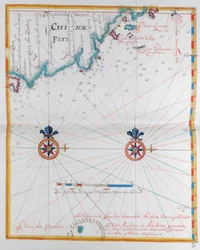 Map showing a very small part of the coast of China