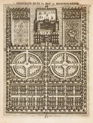 Palace of Honsholredyk, from The Dutch Gardener by Johann van der Groen, published 1699