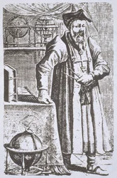 Portrait of William Postel, from his De Universitate, Leyden, 1643, illustrated in History of Magic, published late 19th century