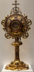 Reliquary of Saint Antoine, Abbe and Saint Christophe, martyr, made in the Southern Low Countries, 1579, Cathedral Treasury, St. Michael and St. Gudula Cathedral
