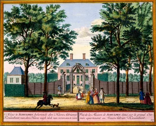 View of Schulpen House, from Het Zeganpralent Kennemerlant by Hendrick de Leth and Matthias Brouerius Van Nidek, published c.1700-30