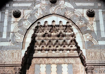 Detail of the entrance portal of the Islamic school (c.1251)
