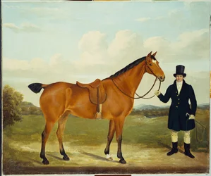 A Gentleman Holding his Hunter in a Landscape