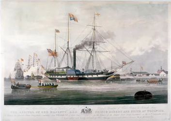 Queen Victoria and Prince Albert Arriving at the Royal Dockyard, Woolwich, Kent
