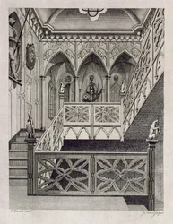 Staircase at Strawberry Hill, engraved by J. Newton, from 