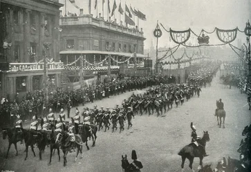 The Naval Contingent Crossing London Bridge into Southwark, London