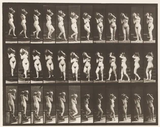 Descending Stairs; Turning Water Jar on Right Shoulder