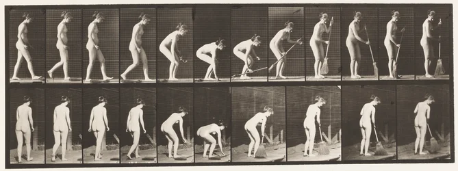Plate 219. Stooping and Lifting Broom and Sweeping