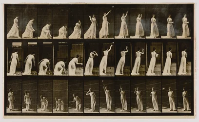 Woman Picking Up a Ball and Throwing It, from the Book Animal Locomotion
