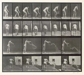 Woman throwing a bucket of water, plate 401 from 