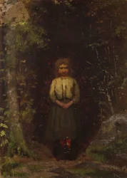 On the Hillside (recto); Girl in the Woods (verso)