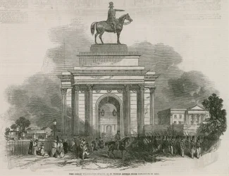 The great Wellington statue and Arch as it would appear from Constitution Hill