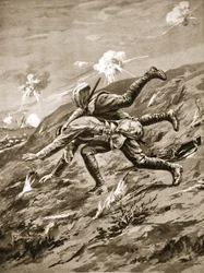Colour-Sergeant Hall Falls Mortally Wounded in Attempting to Rescue a Wounded Comrade