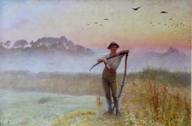 An Autumn Morning: The Reaper...A Man with a Scythe