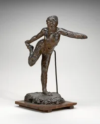 Dancer Holding Her Right Foot in Her Right Hand