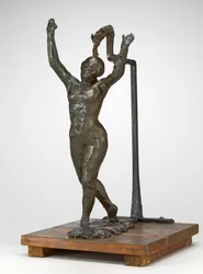 Dancer Moving Forward, Arms Raised