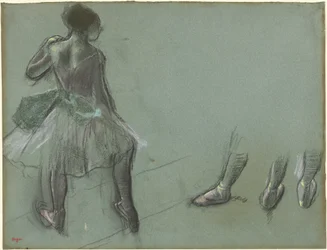 Dancer Seen from Behind and Three Studies of Feet