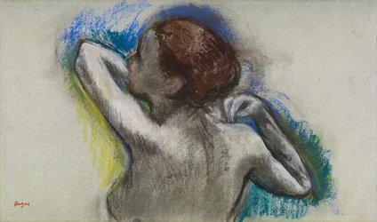 Dancer adjusting her shoulder strap